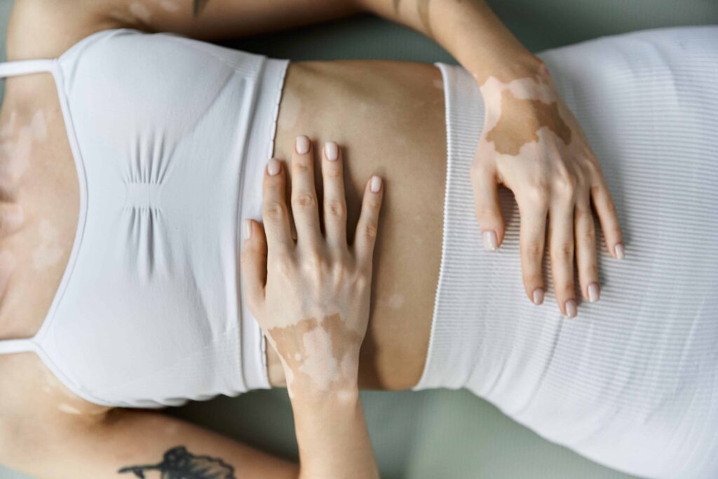 respirare con la pancia donna supina