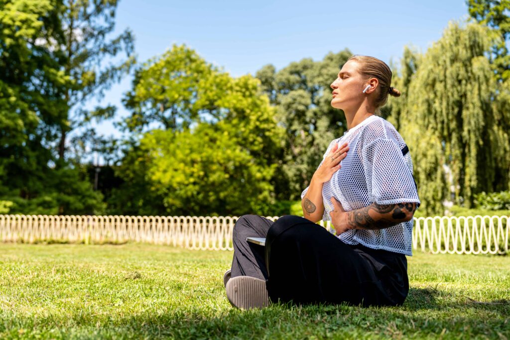 respirazione addominale donna parco